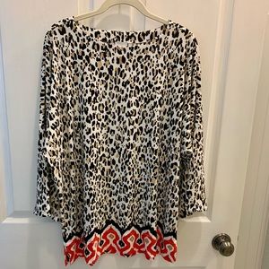 Chico’s Animal Print Pullover Top.